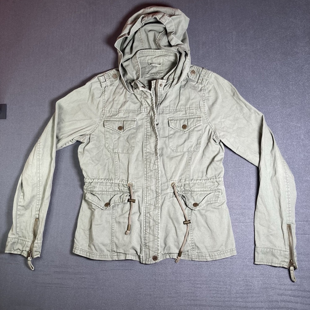 Aeropostale Jacket Womens Large Green Military Camp Olive Army